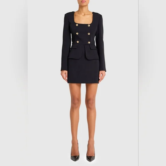 NEW Amanda Uprichard Black Tompkins Dress | Size Medium Retails $282 - Picture 2 of 10